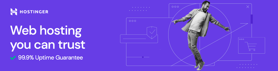 Hostinger web hosting - 99.9% uptime guarantee